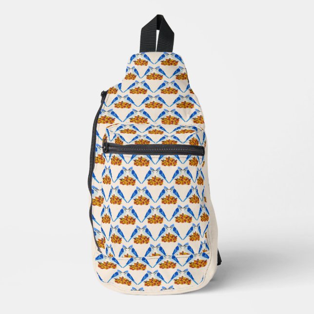 Bandolera Boda de la caída de los gritos azules Patterned (Anverso)