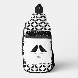 Bandolera Boda gótico Kissing Ravens Monogrammed