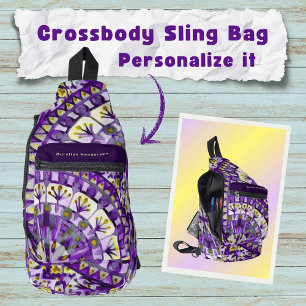 Bandolera Boho Mosaic Tile Violet Flame -