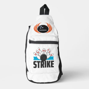 Bandolera Bola de bolos con nombre personalizado con llama