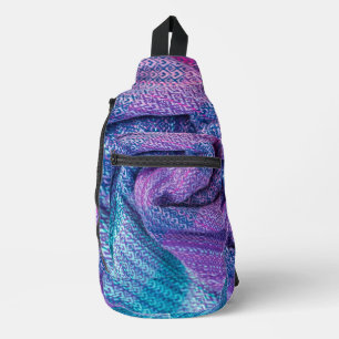 Bandolera Bonito de punto Mezcla Púrpura y Azul