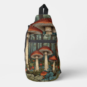 Bandolera Bosque boscoso de setas vintage de Boho