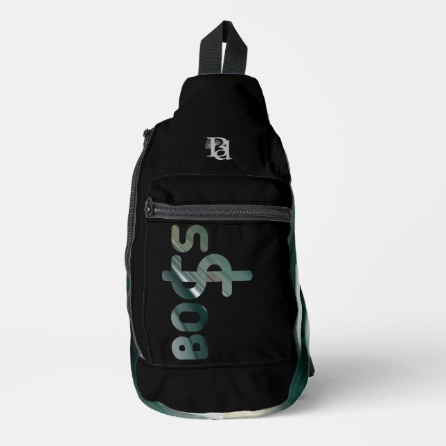 Bandolera BOSS Sling Bag Trend Resumen Verde Blanco Negro (Anverso)