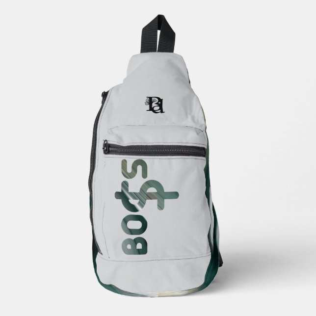 Bandolera BOSS Sling Bag Trend Resumen Verde Blanco Negro (Anverso)