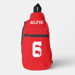 Bandolera Bota de fútbol personalizada roja
