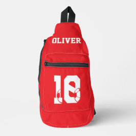 Bandolera Bota de fútbol personalizada roja