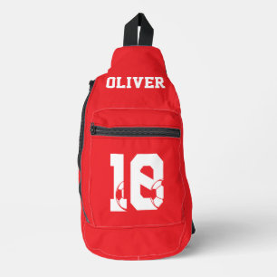 Bandolera Bota de fútbol personalizada roja