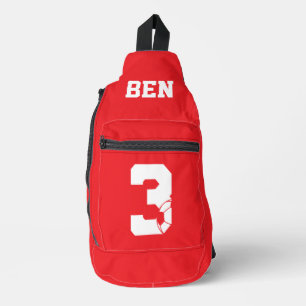 Bandolera Bota de fútbol personalizada roja