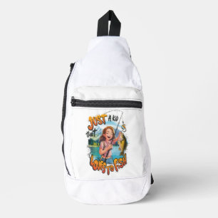 Bandolera Bountiful Catch: Joven Chica con pescado y pesca