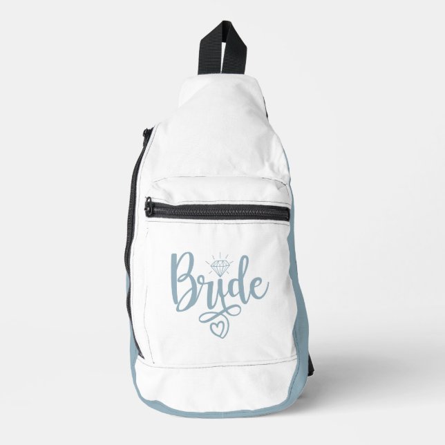 Bandolera BRIDE Dusty Blue White (Anverso)