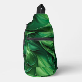 BANDOLERA BRIGHT GREEN ABSTRACT SWIRLS