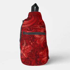BANDOLERA BRIGHT RED ABSTRACT SWIRLS