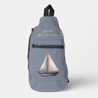 Bandolera Brown Sailing Boat and Name on Gray