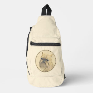 Bandolera Bruselas Griffon Pintura Rough Cute Dog Art