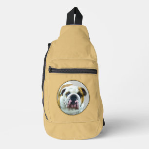 Bandolera Bulldog Pintura de arte de perro Mascota inglés ro