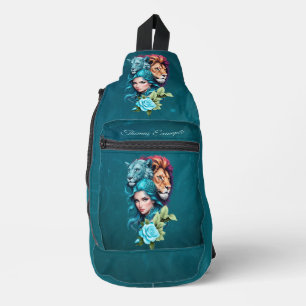 Bandolera Cabeza de mujer hermosa con ojos expresivos