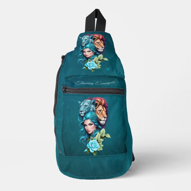 Bandolera Cabeza de mujer hermosa con ojos expresivos (Anverso)