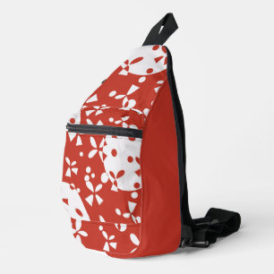 Bandolera Campanas de Navidad Rojas y Blancas Patrón Festivo