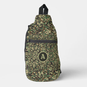 Bandolera Camuflaje Verde Personalizado de Moda Letra