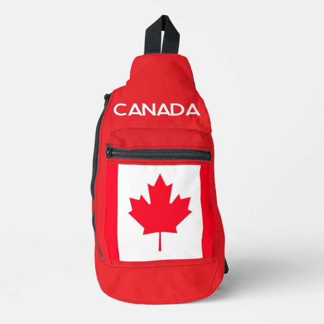 Bandolera CANADA. Bandera canadiense. Patriótico. Sling Bag (Anverso)