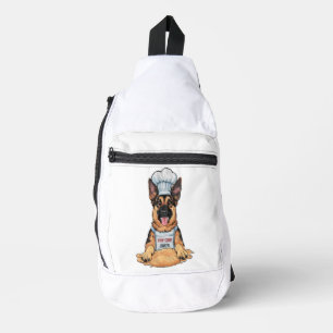 Bandolera Canina culinaria: Pastor alemán panadero con pan