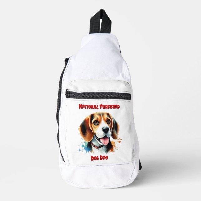 Bandolera Celebración de Beagle: Día Nacional del Perro en P (Anverso)