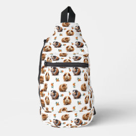 Bandolera Cerdos De Guinea Y Flores Naranjas