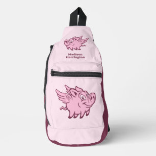 Bandolera Cerdos voladores de nombre personalizado