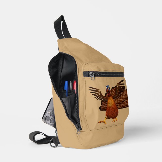 Bandolera Charact animada de pavo de SlipperyJoe's Thanksend (Abierto)