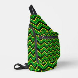 Bandolera Chevron zigzag verde, negro y amarillo
