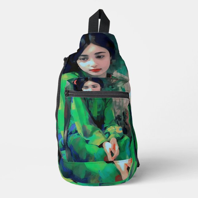 Bandolera Chica con vestido verde (Anverso)