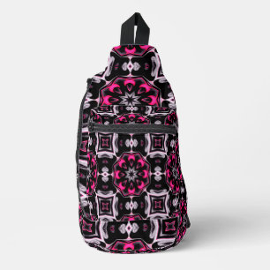 Bandolera Chica de gótico Impresión planetaria rosa Cortar b