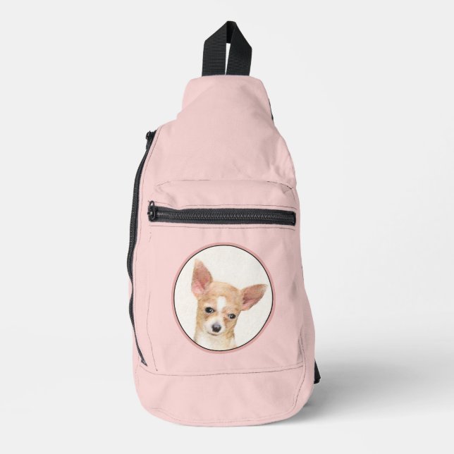 Bandolera Chihuahua Smooth Coat Pintura Original De Perro (Anverso)