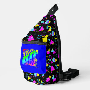 BANDOLERA CINTA RETRO AÑOS 80 FORMAS COLORIDAS
