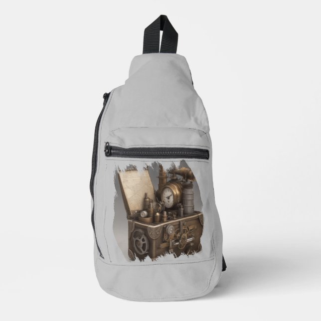 Bandolera Cojín del tesoro con engranajes (Anverso)