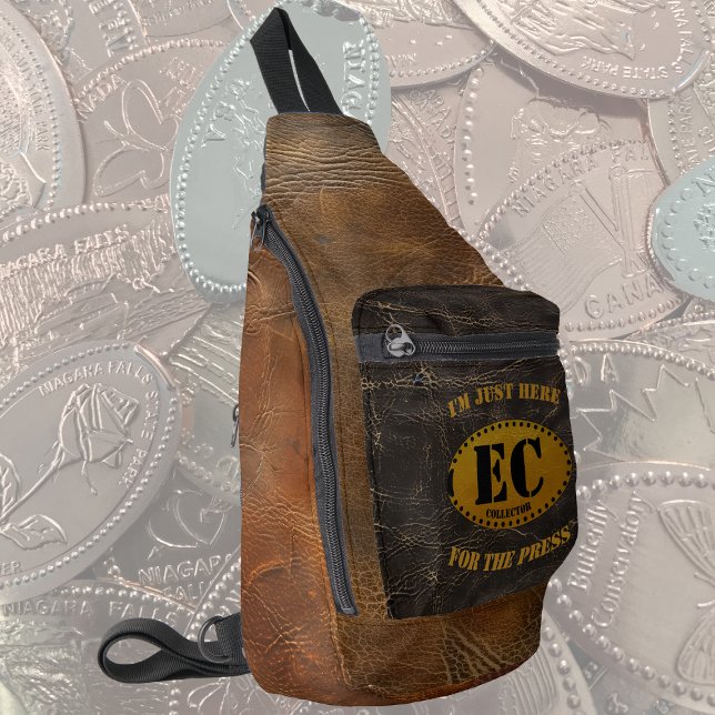 Bandolera Colector de monedas alargadas de imitación de cuer (Subido por el creador)
