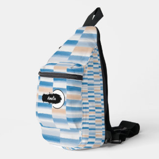 Bandolera Color de agua azul personalizado a rayas