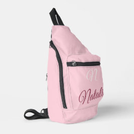 Bandolera Color sólido rosa pastel monogramado