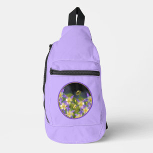 Bandolera Colorado Blue Columbines Pintando Arte Original