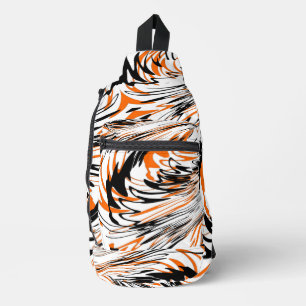 Bandolera Colores de Bengala Líneas Naranjas y Negras Ondula