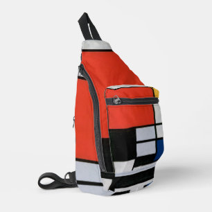 Bandolera Composición Mondrial Negro Rojo Amarillo