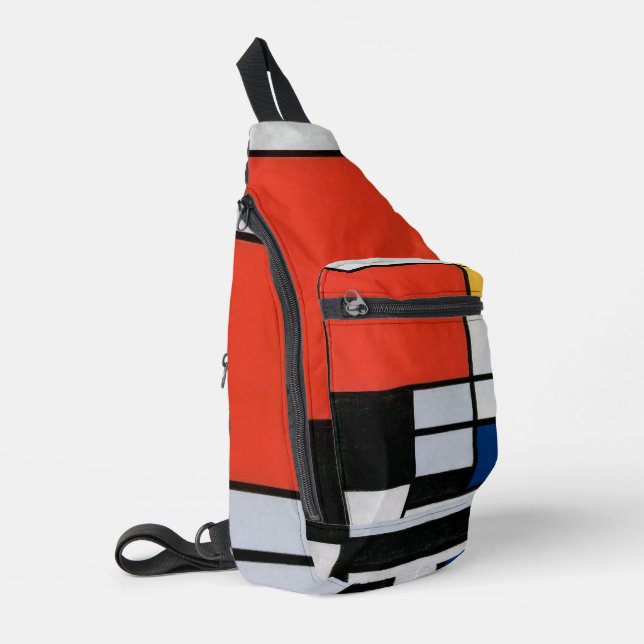 Bandolera Composición Mondrial Negro Rojo Amarillo (Esquina izquierda)