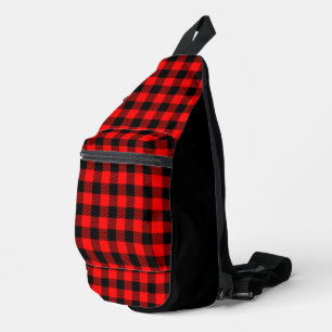 Bandolera Comprobación de búfalo Decoración de lumbreras roj