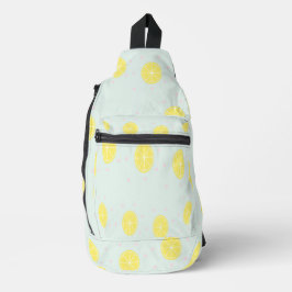 Bandolera Cortes de limón amarillo en azul