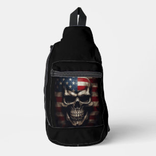 Bandolera Cráneo de Bandera Americana