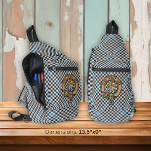 Bandolera Crest de Clan Haig sobre Tartán de Cuadros