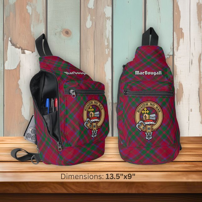 Bandolera Crest de Clan MacDougall sobre Tartán (Subido por el creador)