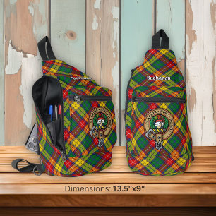 Bandolera Crest del Clan Buchanan sobre tartán