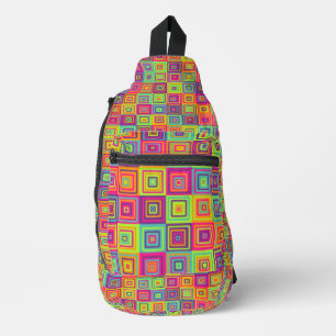 Bandolera Cuadrados geométricos coloridos