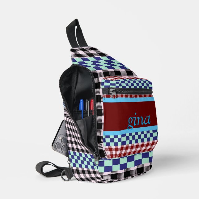 Bandolera Cuadro Escocés Personalizado (Abierto)